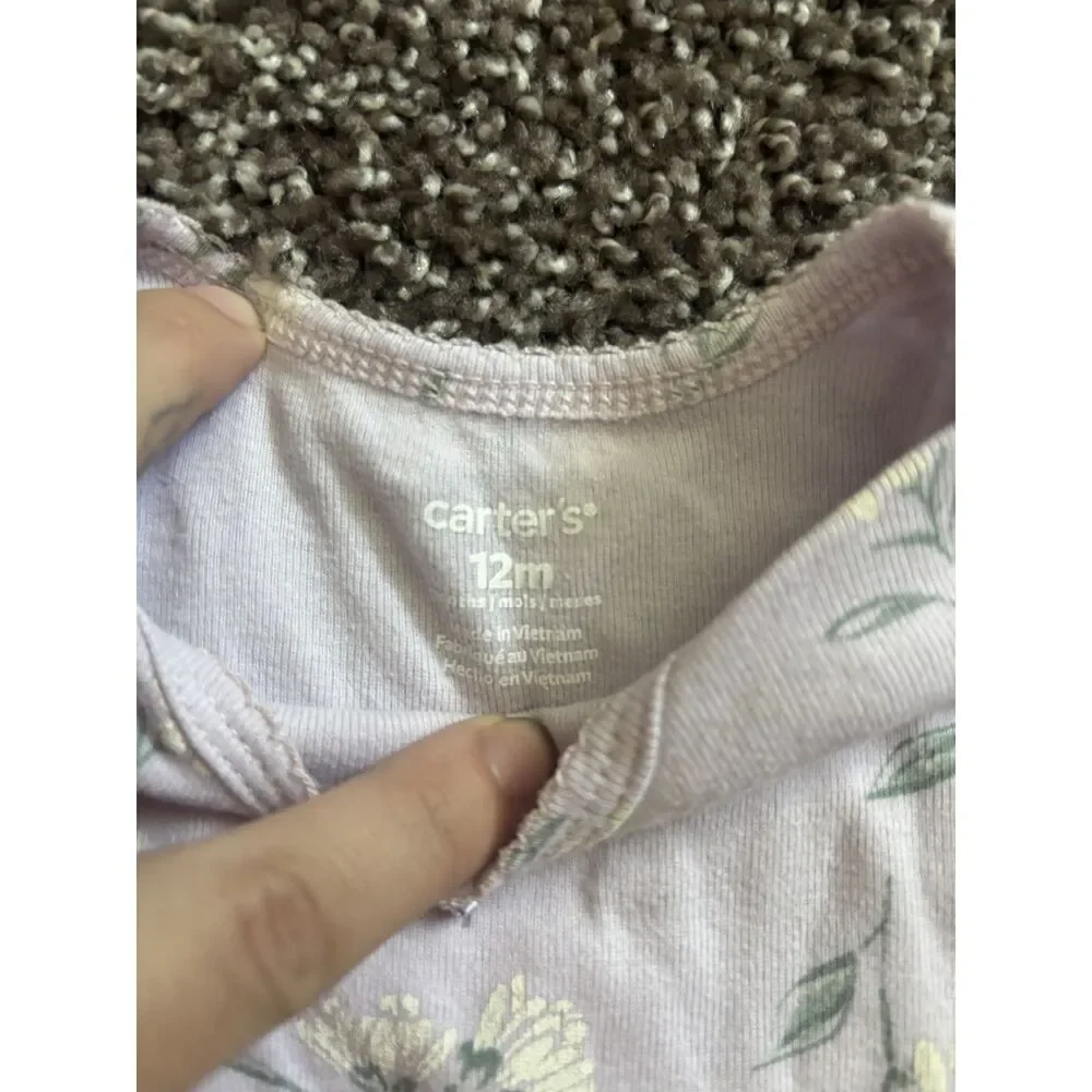 Carter's Pink Floral Short Sleeve Bodysuit 12 Months